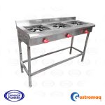 Anafe a Gas 3 Platos Alto 30×30 cms. Gastromaq