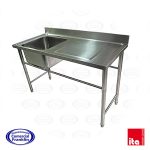 Lavafondos 1 Depósito Secador Derecho 140x60x85 cms. ITA