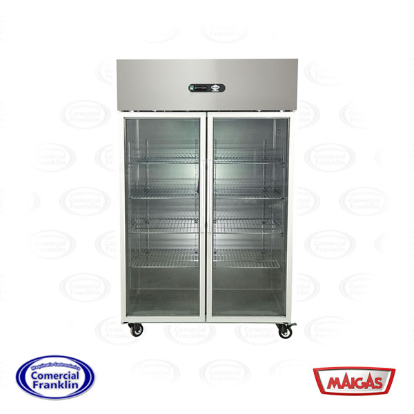 Congelador vertical industrial con 2 puertas