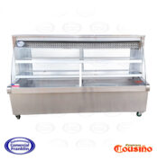 Mesón Refrigerado 2 mts. Vidrio Curvo Acero Inoxidable Termopanel Cousiño
