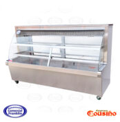 Mesón Refrigerado 2 mts. Vidrio Curvo Acero Inoxidable Termopanel Cousiño
