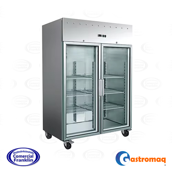 Refrigerador Industrial 2 Puertas Vidrio 1477 lts. Frío Forzado Gastromaq