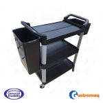 Carro servicio multiuso 3 niveles 67×42 cm. con contenedor Gastromaq