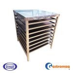 Mesón de trabajo 66x72 cm. con bandejero Gastromaq