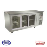 Mesón Bajo Refrigerado 3 Puertas Vidrio Corredera 545 lts. Maigas