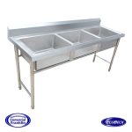 Lavafondos 3 Recipientes Sin Secador 160x65x90 cm. Ecobeck