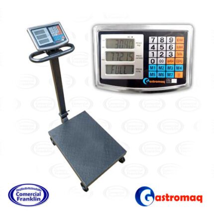 Balanza Digital 150 kg Con Ruedas y Visor Aereo Gastromaq