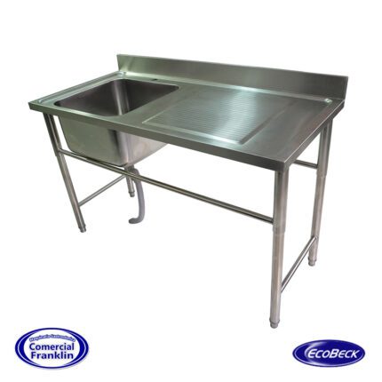 Lavafondo 1 Recipiente Secador Derecho 145x60x90 cm. Ecobeck