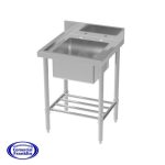 Lavafondo Acero Inoxidable 1 Recipiente 60x60 cm. CVC