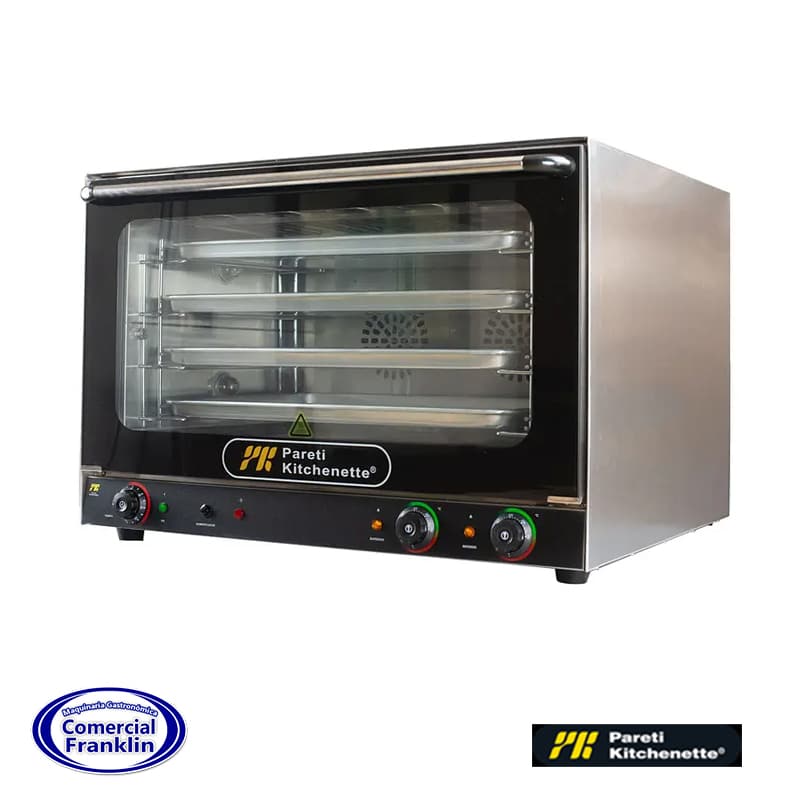 Horno-Convector-Eléctrico-8A-4-Bandejas-60x40-cm.-Pareti-Kitchenette Horno Convector Eléctrico 8A 4 Bandejas 60x40 cm. Pareti-Kitchenette - Imagen 1