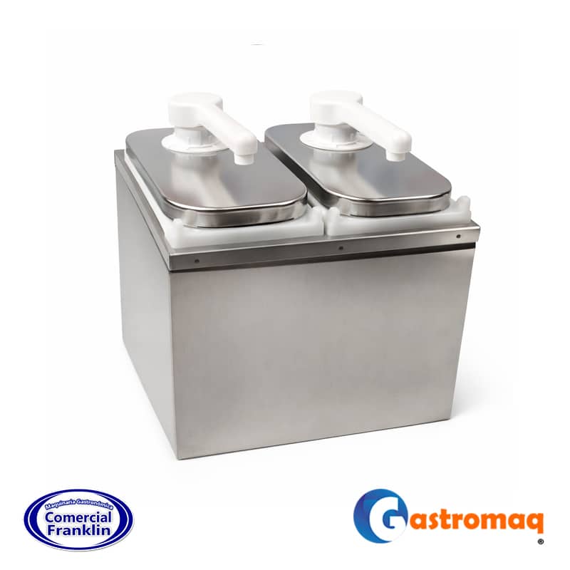 Dispensador-Salsa-Acero-2-Depósitos-4-lts.-Toppo-Gastromaq-2 Dispensador Salsa Acero 2 Depósitos 4 lts. Toppo Gastromaq