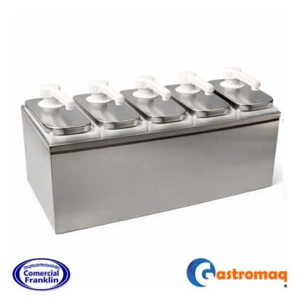 Dispensador Salsa Acero 5 Depósitos 10 lts. Toppo Gastromaq