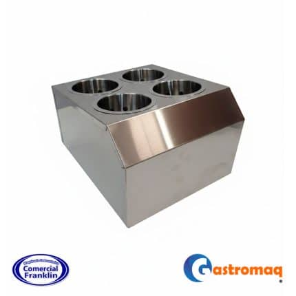 Soporte Organizador Para Cubiertos 4 Dépositos Acero Inoxidable Gastromaq