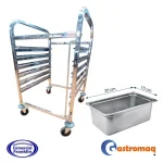 Carro Bandejero 6 Niveles Acero Inoxidable 2x1/1GN (12GN) Gastromaq