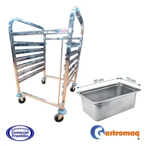 Carro Bandejero 6 Niveles Acero Inoxidable 2x1/1GN (12GN) Gastromaq
