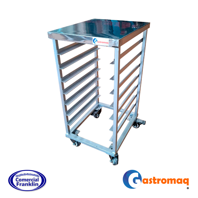 Carro-Bandejero-7-Bandejas-60×40-cm.-Con-Ruedas-Gastromaq-2.jpg Carro Bandejero Para 7 Bandejas 60x40 cm. Con Ruedas Gastromaq - Imagen 1