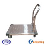 Carro de carga plegable acero inoxidable reforzado 90x60 cm. Gastromaq - Imagen 2