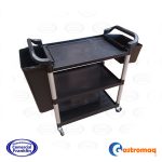 Carro servicio multiuso 3 niveles 79x49 cm con contenedor Gastromaq