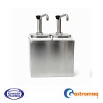 Dispensador De Salsas Con Bomba Acero 2 Depósitos 4 Litros Gastromaq