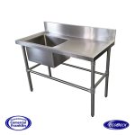 Lavafondo 1 Depósito Secador Derecho 120x60x90 cm. Ecobeck