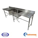 Lavafondos 2 Recipientes 2 Secadores 250x66x85 cm. Gastromaq