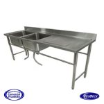 Lavafondos 2 Recipientes Secador Derecho 145x60x90 cm. Ecobeck
