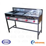 Lonchera 4 funciones - Freidora, Baño Maria, Fogón y Churrasquera 45x45 cm. Gastromaq