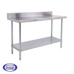 Mesón De Trabajo 140x60 cm. Muro Full Acero Inoxidable CVC