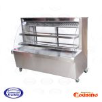 Mesón Refrigerado 1,5 mts. Vidrio Curvo Acero Inoxidable Termopanel Cousiño