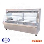 Mesón Refrigerado 2 mts. Vidrio Curvo Acero Inoxidable Termopanel Cousiño