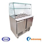 Mesón Saladette 10 Depósitos 2 Puertas Cúpula Vidrio+Repisa Gastromaq - Imagen 2