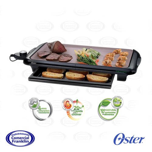 Plancha-Churrasquera-Electruca-Bioceramica-OSTER.jpg Plancha Churrasquera Eléctrica Biocerámica OSTER - Imagen 1