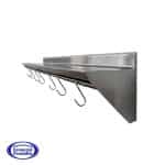 Repisa Mural 90x30 cm. Acero Con Ganchos CVC