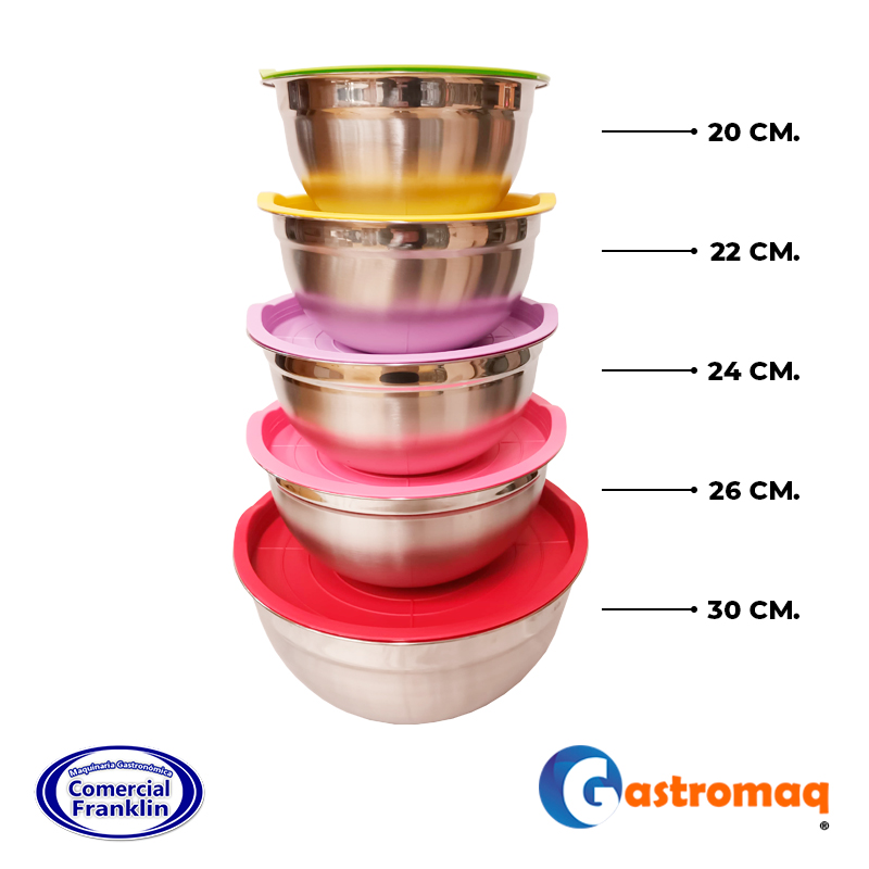 Set-Bowl-Acero-Con-Tapas-5-Piezas-Gastromaq-1.jpg Set Bowl Acero Con Tapas 5 Piezas Gastromaq - Imagen 1
