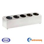 Soporte Organizador Para Cubiertos 5 Depósitos Acero Inoxidable Gastromaq