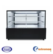 Vitrina Pastelera 3 Niveles Negra 1.5 mts. Cuadrada Gastromaq