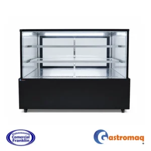 Vitrina Pastelera 3 Niveles Negra 1.5 mts. Cuadrada Gastromaq