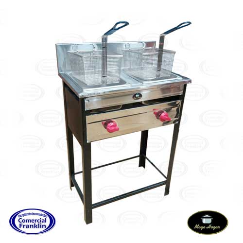 freidora-doble-tacho-9-litros.jpg Freidora 2 Depósitos 2 Canastos 18 Litros Mage Hogar - Imagen 1