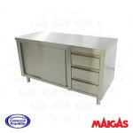 Mesón Trabajo 660 X 1500 2 Puertas, 3 Cajones Maigas