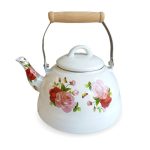 Tetera Enlozada Mango de Madera 2 Lts