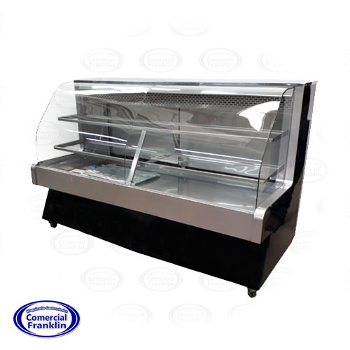 vitrina-pastelera-doble-curva-15-metros-cousino.jpg Vitrina Pastelera Vidrio Doble Curvo 1,5 mts. - Imagen 1