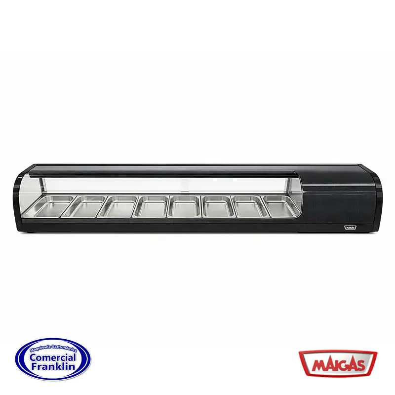 Vitrina-Sushi-Curva-1.8-mts.-Maigas Vitrina Sushi Curva 1.8 mts. Maigas - Imagen 1